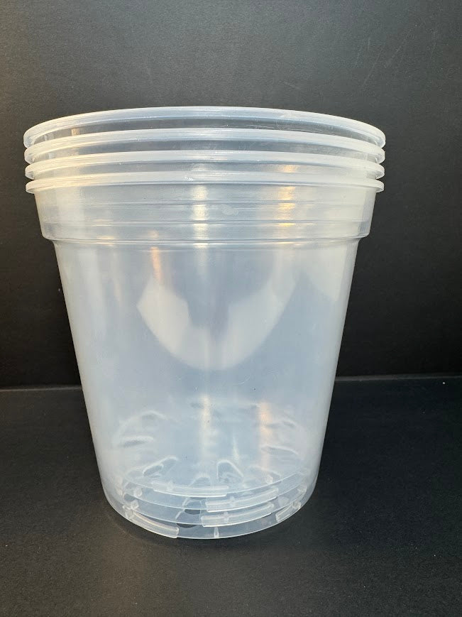 24-Piece Clear Nursery Pot Set |  Sizes: 3", 4", 5" & 6" | Clear Plant Pots for Repotting