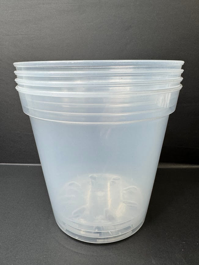 7-Inch Clear Nursery Pots | 4 pack | Large Transparent Plastic Plant Pots with Drainage for Indoor Tropical Houseplants