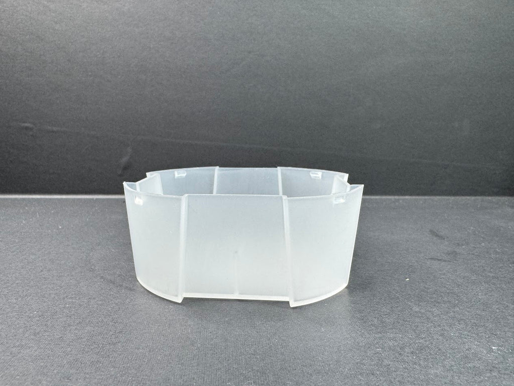 Reservoir base for transparent self-watering pot