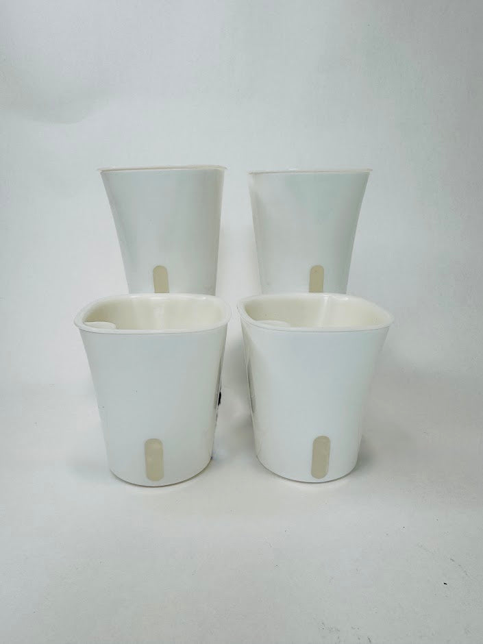 3-Inch White Self-Watering Pots with Water Level Indicator | 4, 8 or 24 Pack
