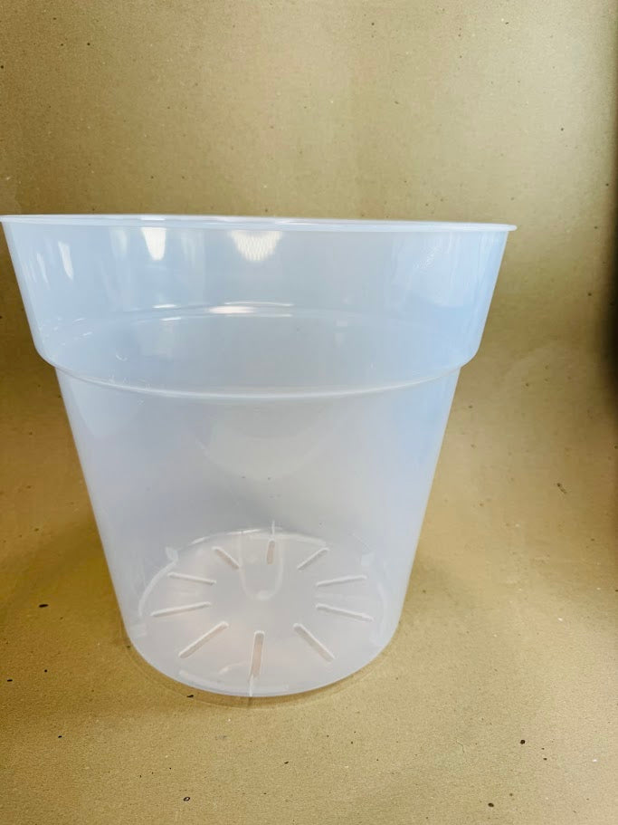10-Inch Large Clear Nursery Pot with Saucer | Single or 2 Pack | Transparent Plastic Planter for Indoor & Outdoor Plants
