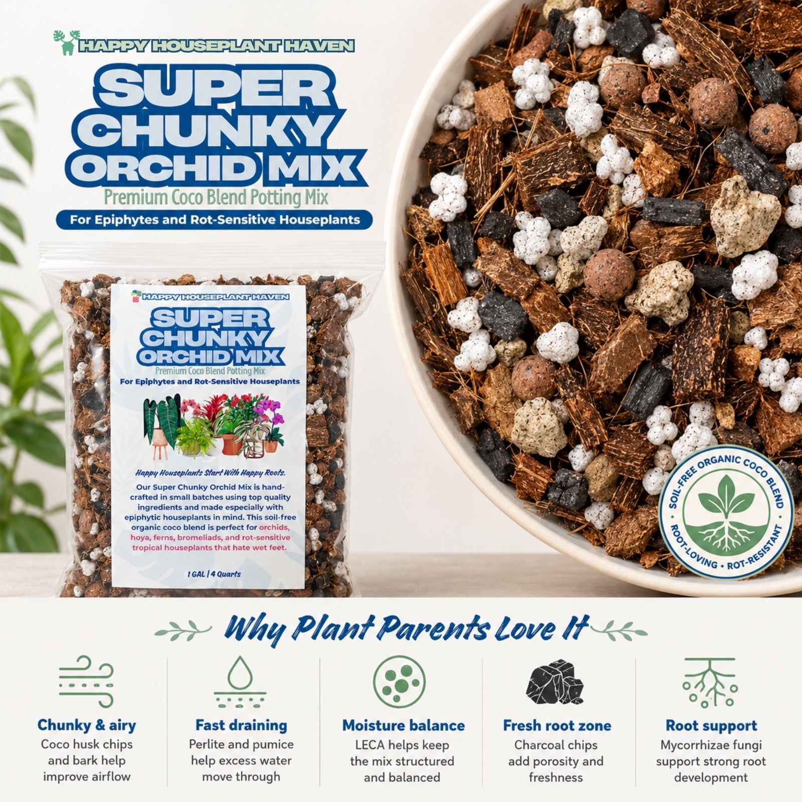 Super Chunky Orchid Mix | Well-Draining Soil for Orchids & Hoya