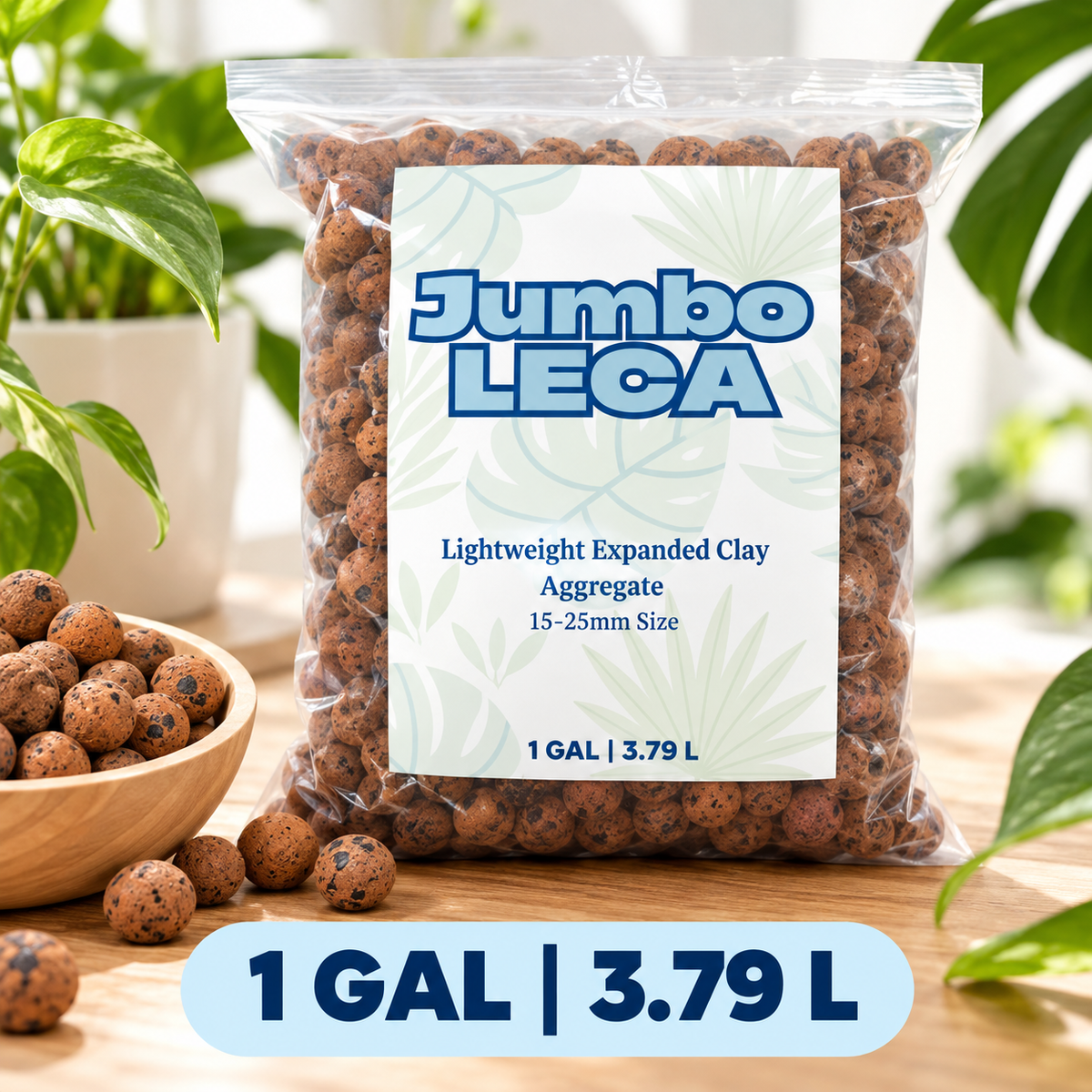 Jumbo LECA Clay Pebbles 15–25mm | Large Pre-Rinsed LECA for Big Plants & Drainage
