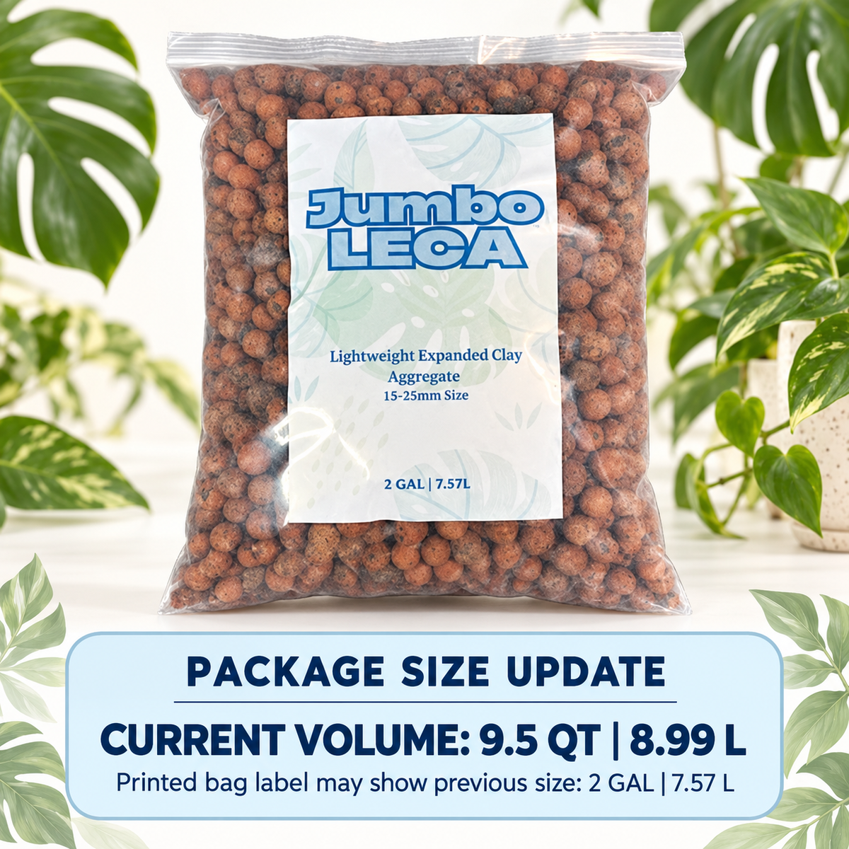 Jumbo LECA Clay Pebbles 15–25mm | Large Pre-Rinsed LECA for Big Plants & Drainage