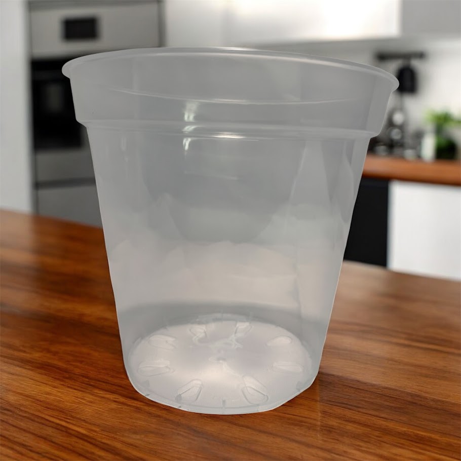 10-Inch Large Clear Nursery Pot with Saucer | Single or 2 Pack | Transparent Plastic Planter for Indoor & Outdoor Plants