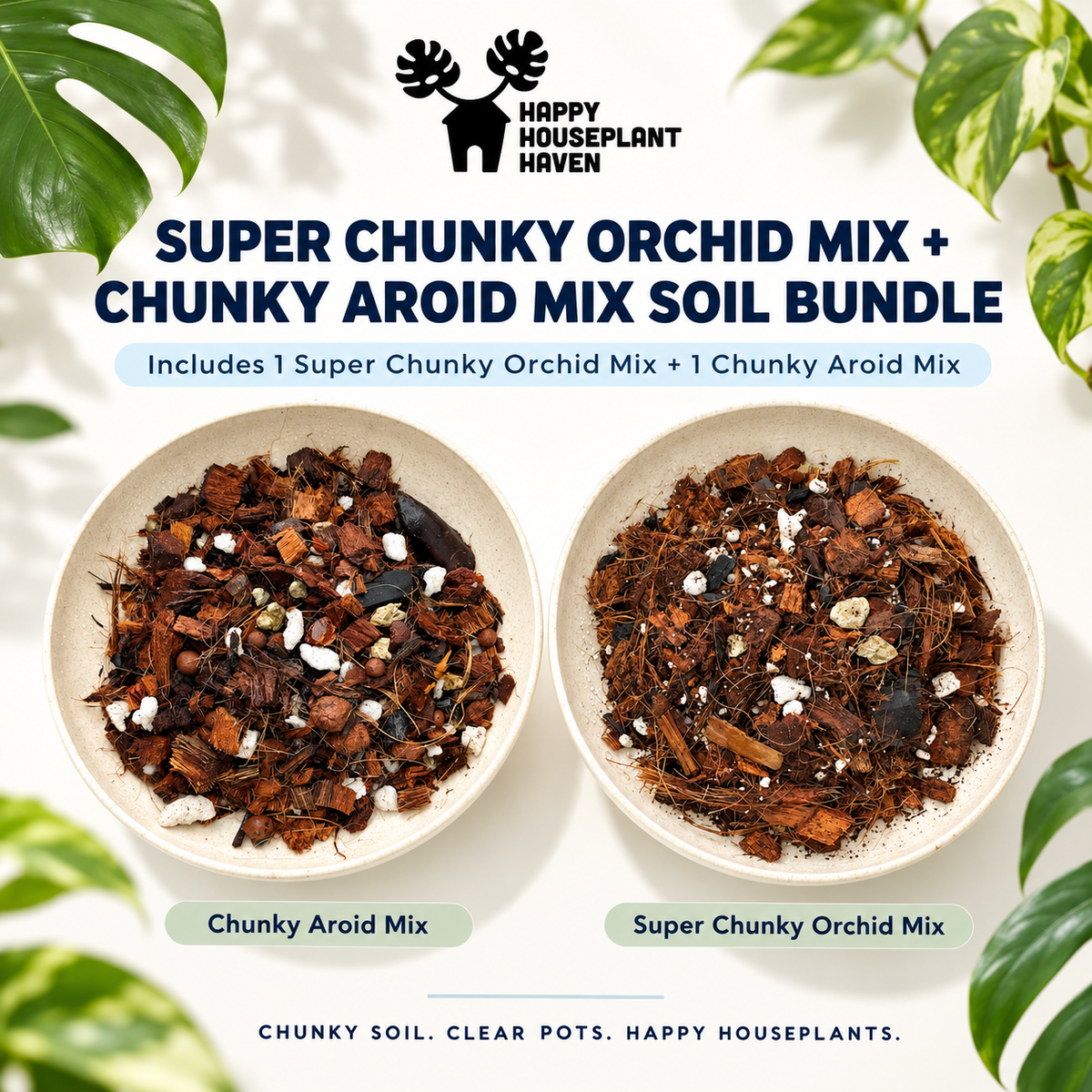Super Chunky Orchid + Chunky Aroid Duo | Peat-Free Chunky Mix Set for Aroids & Epiphytes