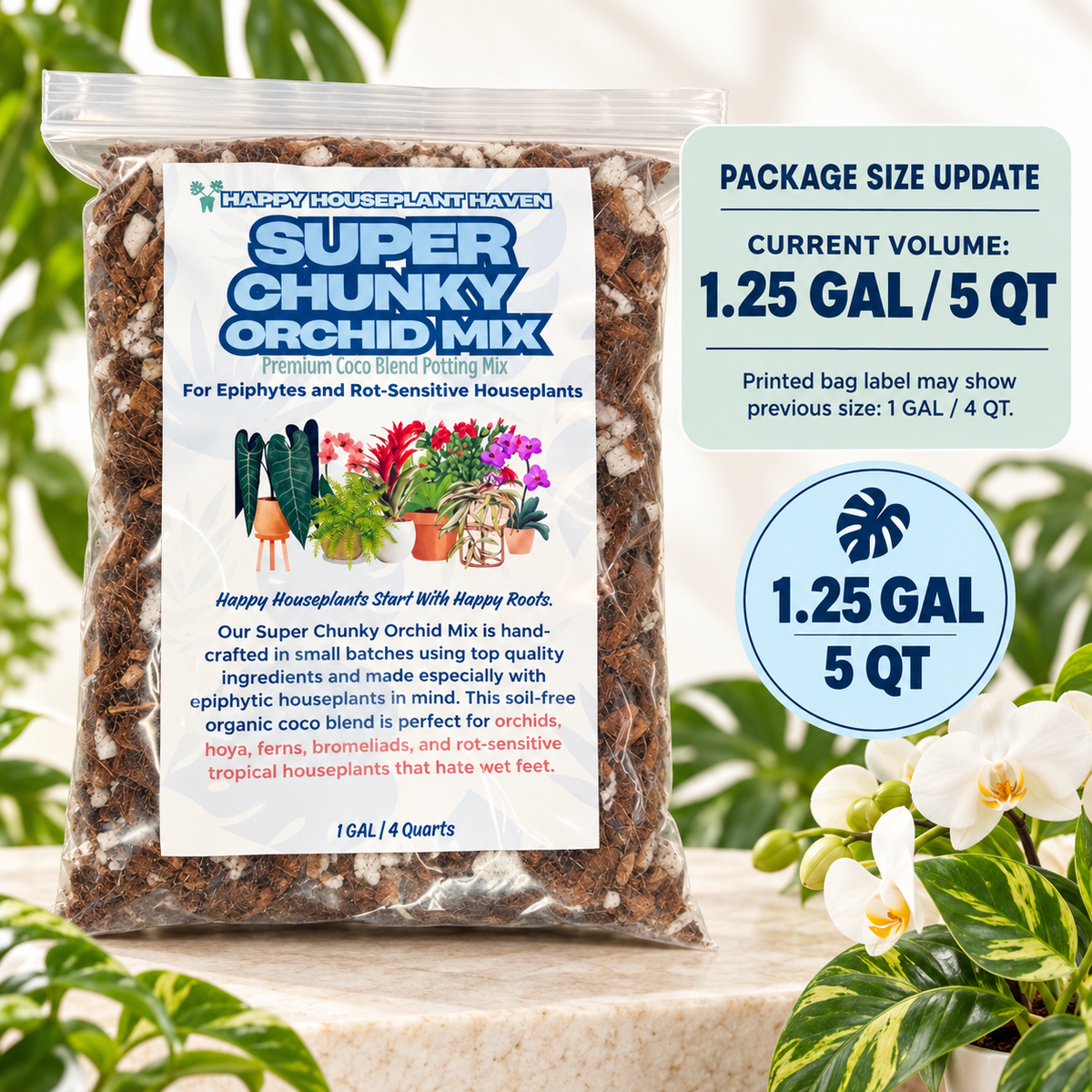 Super Chunky Orchid Mix | Peat-Free Potting Mix for Orchids, Anthurium & Alocasia