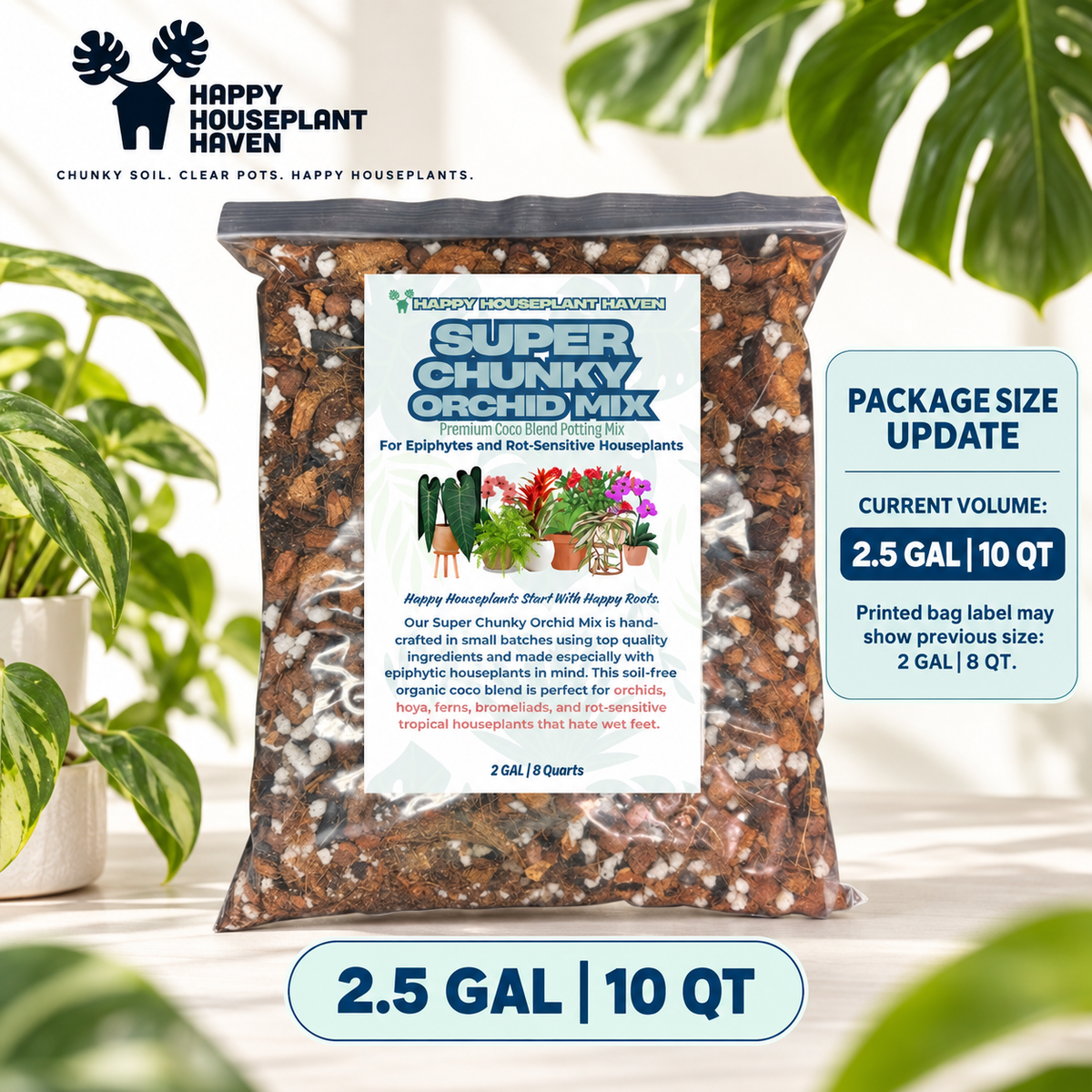 Super Chunky Orchid Mix | Peat-Free Potting Mix for Orchids, Anthurium & Alocasia