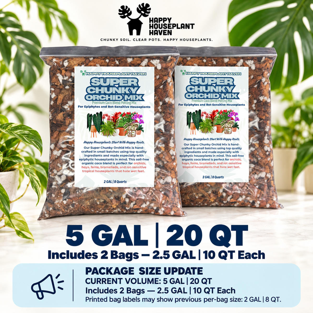 Super Chunky Orchid Mix | Peat-Free Potting Mix for Orchids, Anthurium & Alocasia