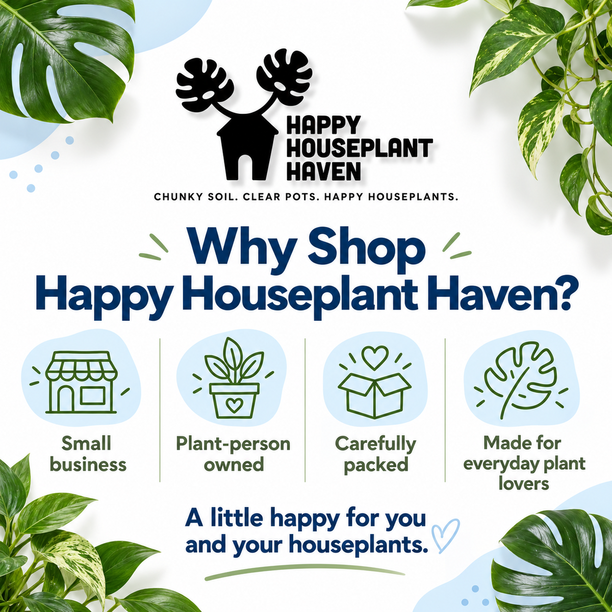 Why Shop Happy Houseplant Haven Infographic